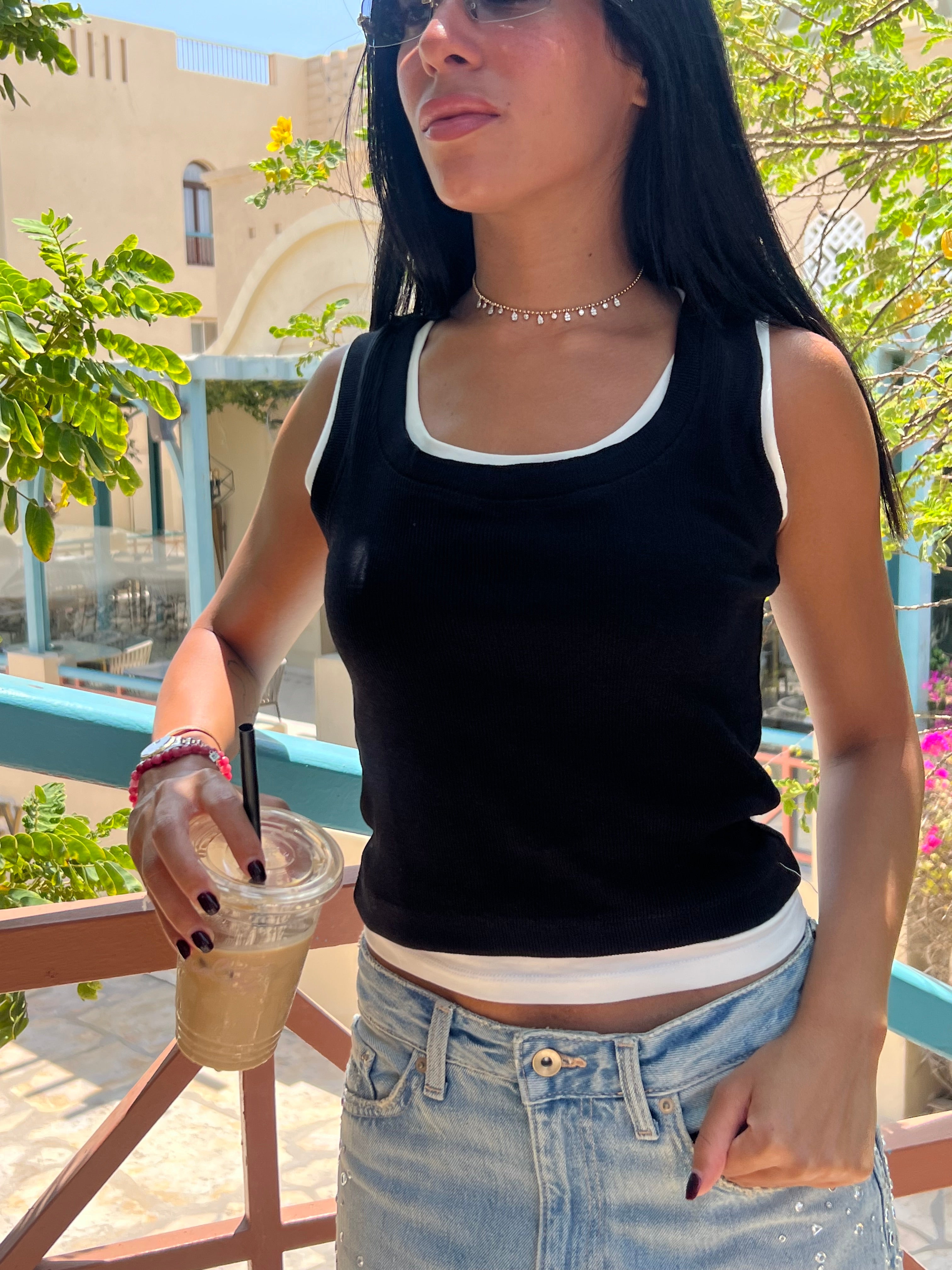 The Contrast B&W Top